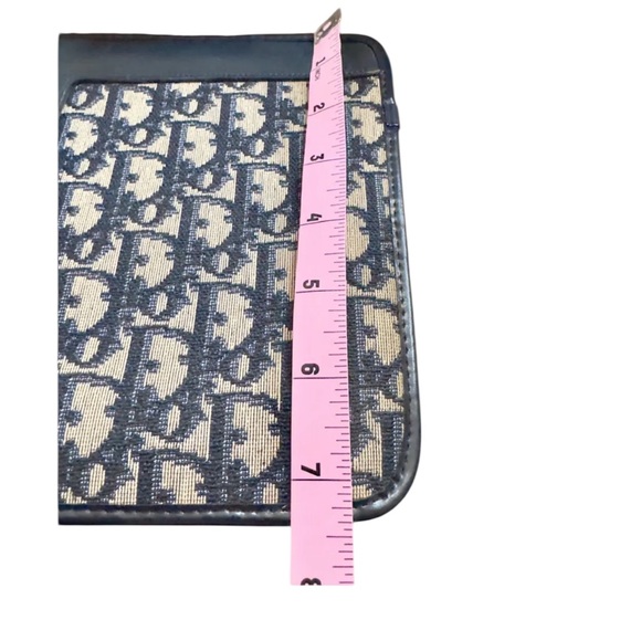SOLD! Authentic Dior Trotter Beige and Navy Blue Clutch - Picture 7 of 8